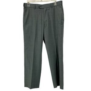 Kenneth Morton Men's Gray Dress Pants Size 32 Short Wool Blend 32x27 Straight